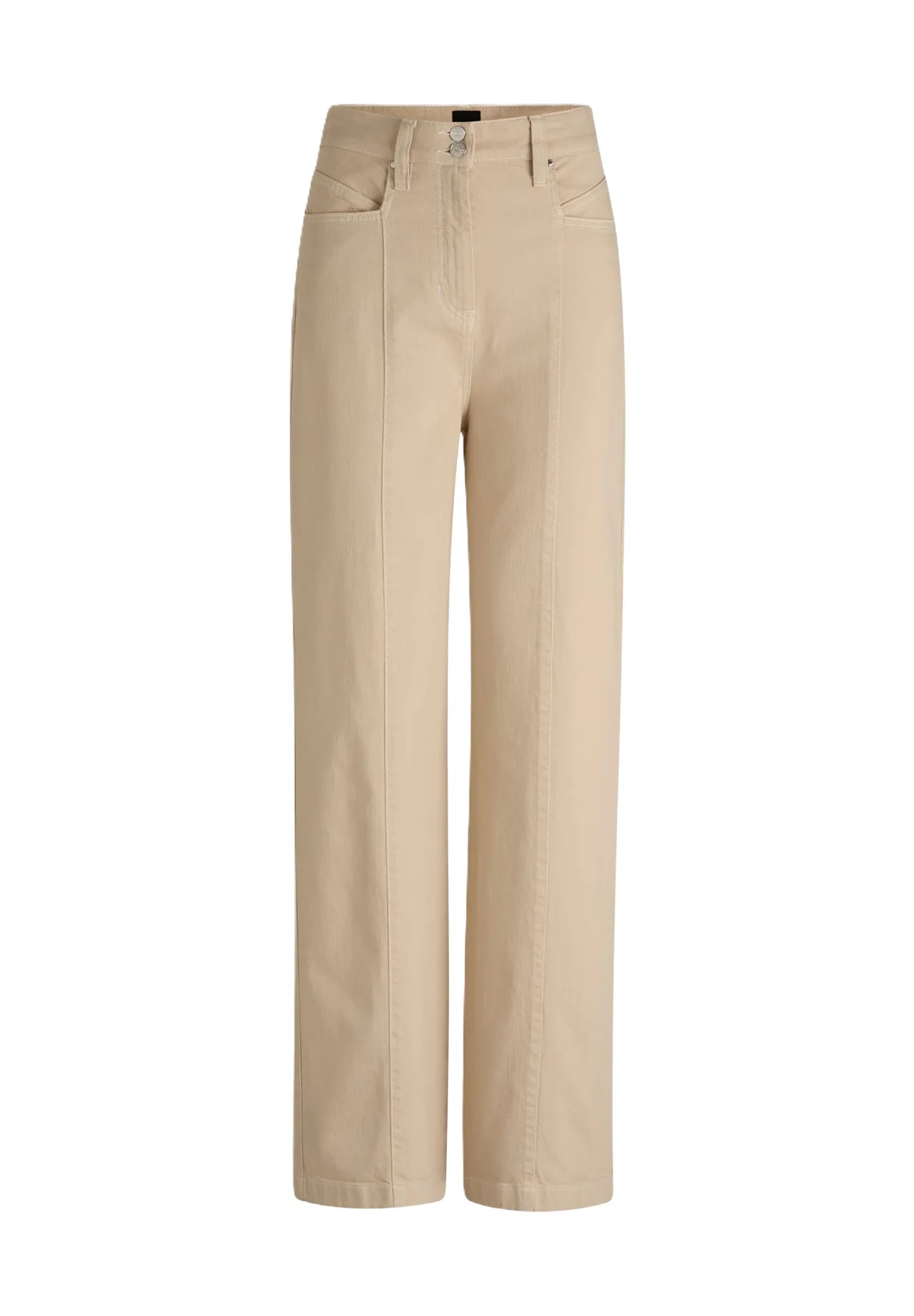 BOSS Orange Hose "Tolala", Regular-Fit, Ziernähte, für Damen, beige, 38