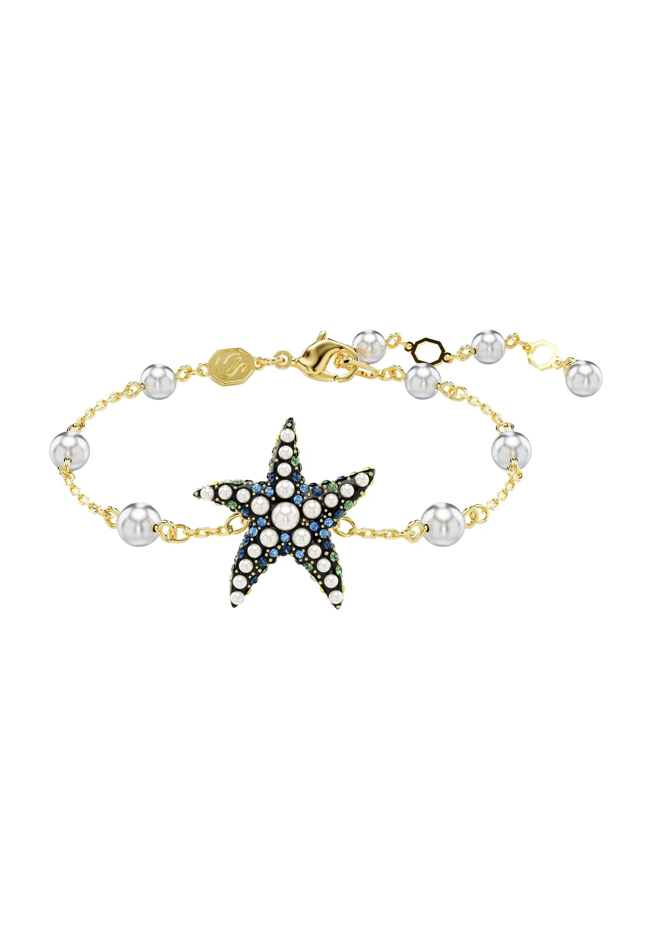 SWAROVSKI Damen Armband mit Kristallperlen, 99 GOLD